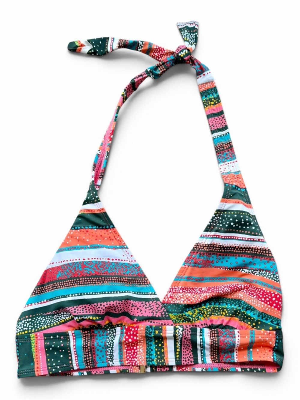 Anne Cole Colorful Halter Bikini Top Womens Swimsuit Size M
